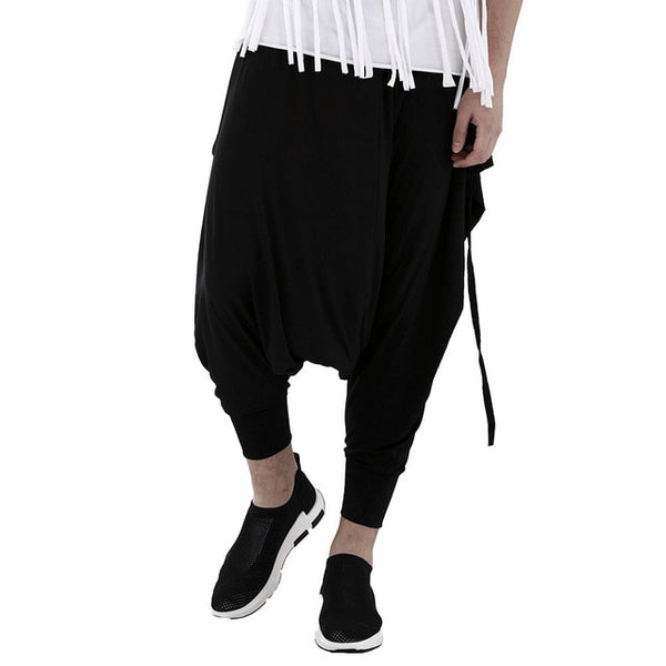 Punk Winter Men Loose Skirt With Pockets Scottish Kilt Gothic Ghost Head Zipper Plait Skirt Scotland Tartan Trousers