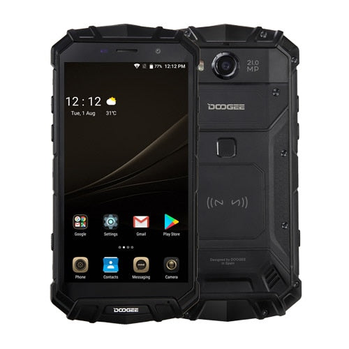 IP68 Original DOOGEE S60 Wireless Charge Smartphone 5580mAh 12V2A Quick Charge 5.2'' FHD Helio P25 Octa Core 6GB 64GB 21.0MP