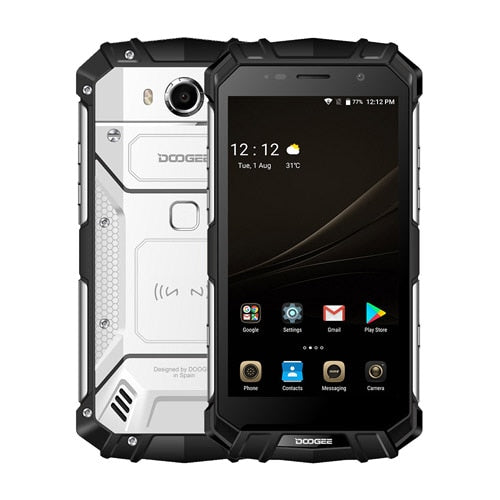 IP68 Original DOOGEE S60 Wireless Charge Smartphone 5580mAh 12V2A Quick Charge 5.2'' FHD Helio P25 Octa Core 6GB 64GB 21.0MP