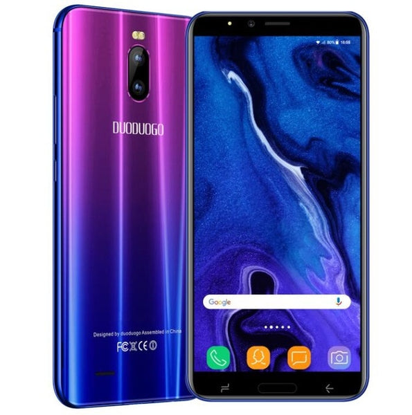 TEENO DUODUOGO J6+ Mobile Phone Android 2GB RAM 16GB ROM 6.0" HD Full Screen 18:9 Dual Sim 4800mAh 4G celular Smartphone cell