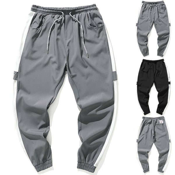 High Quality CasualFashion Men's Striped Straps Summer Pocket Sport  Pants Casual  Sweatpants Youth vacation