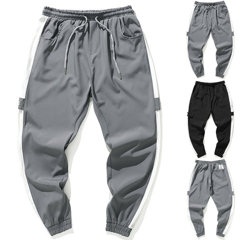 High Quality CasualFashion Men's Striped Straps Summer Pocket Sport  Pants Casual  Sweatpants Youth vacation