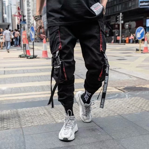Men's Cool Pants Pocket Loose Men Cool HipHop New Fashion Joggers Pants Trousers Men Streetwear