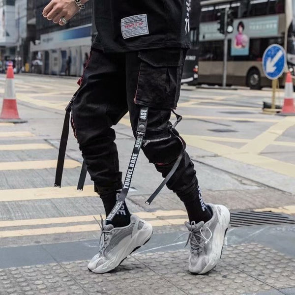 Men's Cool Pants Pocket Loose Men Cool HipHop New Fashion Joggers Pants Trousers Men Streetwear