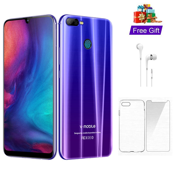 4G LTE 4GB+64GB TEENO Vmobile M9 Mobile Phone Android 8.1 6.26" HD Full Screen 4800mAh Fingerprint ID Smartphone Cell phone