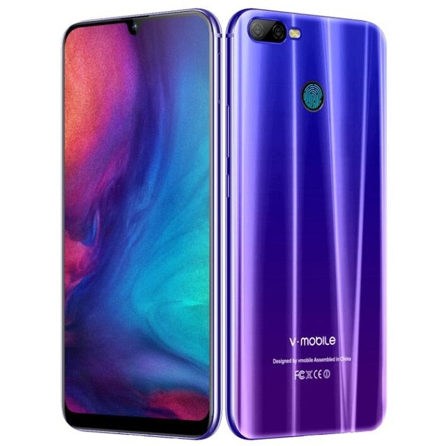 4G LTE 4GB+64GB TEENO Vmobile M9 Mobile Phone Android 8.1 6.26" HD Full Screen 4800mAh Fingerprint ID Smartphone Cell phone