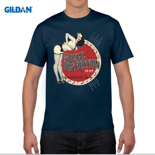 Men Short Sleeve T Shirt Social Distortion 1979 Sxdx New T-shirt Punk Rock Sexy Pinup Girl Hip Hop Tee T Shirt