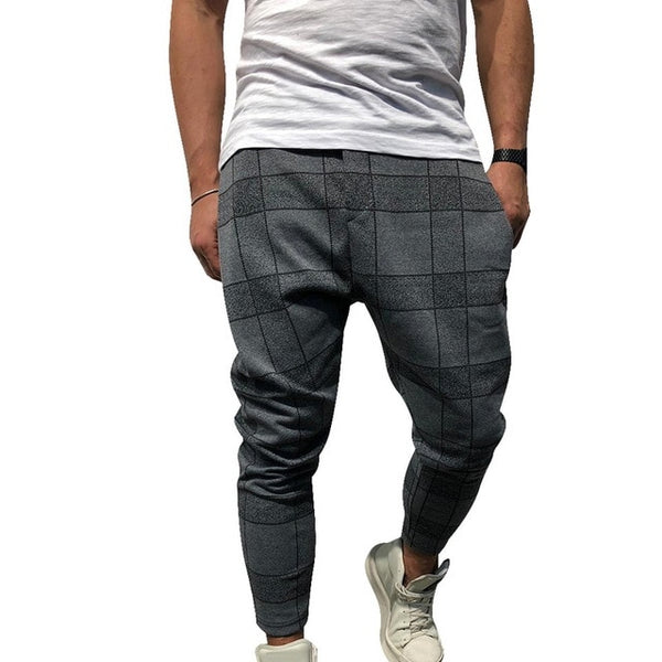 SHUJIN Men Stylish Loose Plaid Pant Printed Casual Harem Pants Joggers Sporting Trousers Men Hip Hop Streetwear pantalon homme