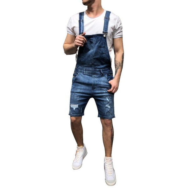 MJARTORIA 2019 New Street Fashion Men's Ripped Jeans Jumpsuits Hi Street Distressed Denim Bib Overalls For Man Suspender Pants