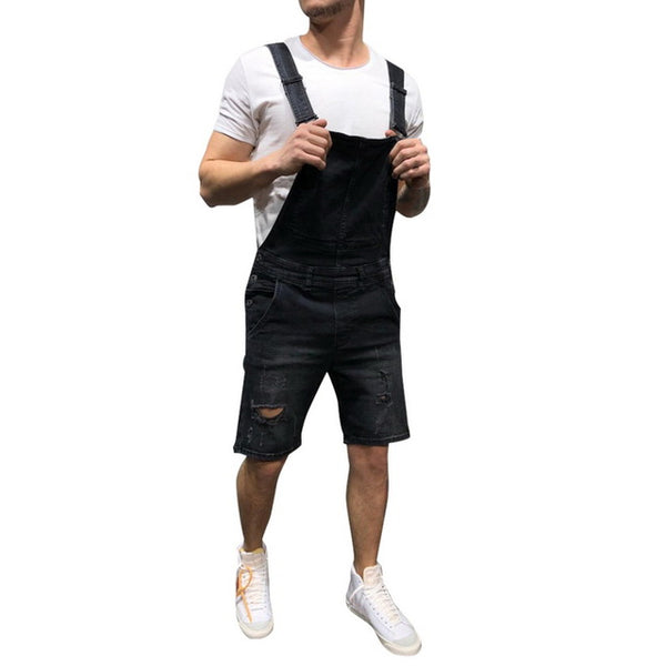 MJARTORIA 2019 New Street Fashion Men's Ripped Jeans Jumpsuits Hi Street Distressed Denim Bib Overalls For Man Suspender Pants