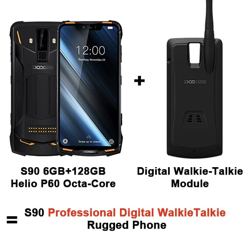 DOOGEE S90 Modular Phone IP68 Mobile Phone 6.18inch FHD Display 5050mAh Helio P60 Octa Core 6GB 128GB Android 8.1 16.0M Camera
