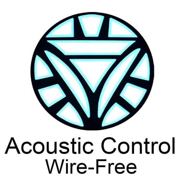 Men/Women Iron Man LED Light Acoustic Control O-neck Short-sleeved T-Shirt