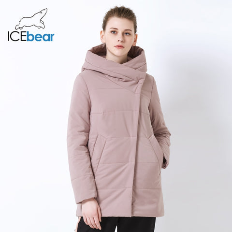 ICEbear 2019 Fall  new ladies coat windproof warm short jacket zippered design high quality women's clothing GWC19508I