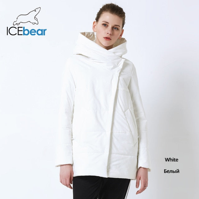 ICEbear 2019 Fall  new ladies coat windproof warm short jacket zippered design high quality women's clothing GWC19508I