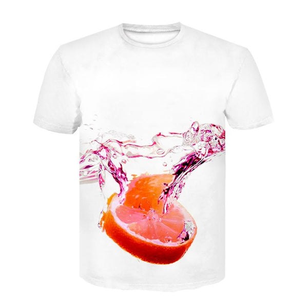 Summer 2019 men's clothing brand o-neck men/women orange tshirt short-sleeved 3d digital printing T-shirt Homme large size