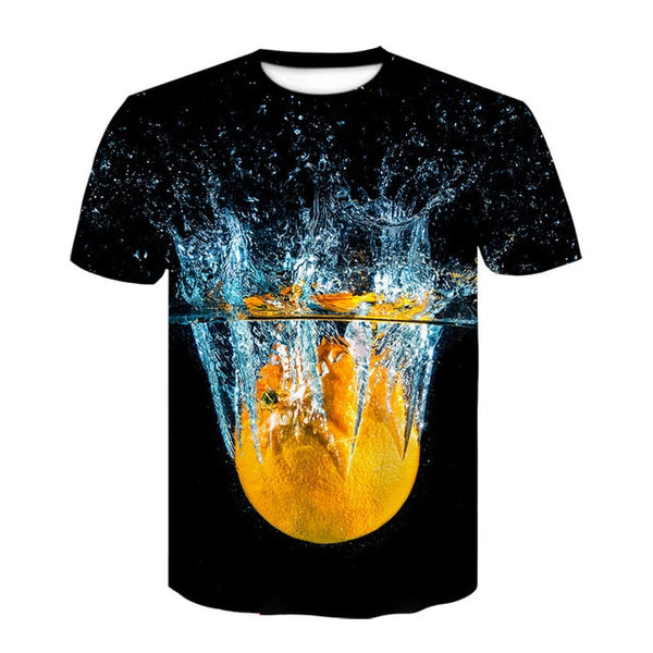 Summer 2019 men's clothing brand o-neck men/women orange tshirt short-sleeved 3d digital printing T-shirt Homme large size