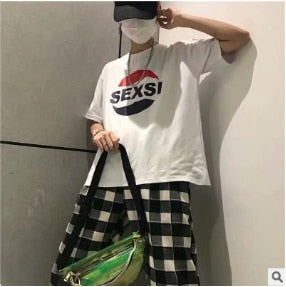 Men's Short Sleeve High Quality Cotton Short Sleeve Printing Alphabet Korean Version Fashion Short Sleeve Various Large Sizes