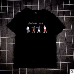 Men's Short Sleeve High Quality Cotton Short Sleeve Printing Alphabet Korean Version Fashion Short Sleeve Various Large Sizes