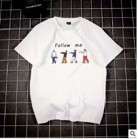 Men's Short Sleeve High Quality Cotton Short Sleeve Printing Alphabet Korean Version Fashion Short Sleeve Various Large Sizes