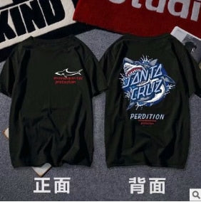 Men's Short Sleeve High Quality Cotton Short Sleeve Printing Alphabet Korean Version Fashion Short Sleeve Various Large Sizes