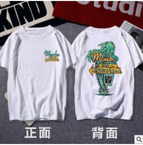 Men's Short Sleeve High Quality Cotton Short Sleeve Printing Alphabet Korean Version Fashion Short Sleeve Various Large Sizes