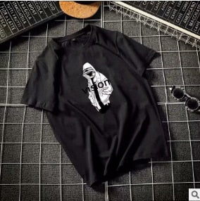 Men's Short Sleeve High Quality Cotton Short Sleeve Printing Alphabet Korean Version Fashion Short Sleeve Various Large Sizes