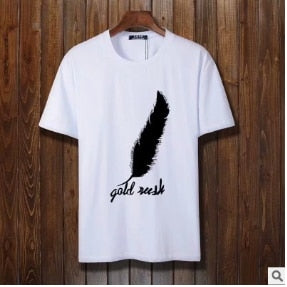 Men's Short Sleeve High Quality Cotton Short Sleeve Printing Alphabet Korean Version Fashion Short Sleeve Various Large Sizes