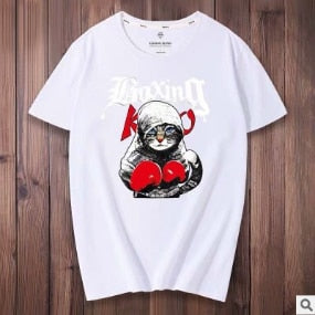 Men's Short Sleeve High Quality Cotton Short Sleeve Printing Alphabet Korean Version Fashion Short Sleeve Various Large Sizes