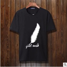 Men's Short Sleeve High Quality Cotton Short Sleeve Printing Alphabet Korean Version Fashion Short Sleeve Various Large Sizes