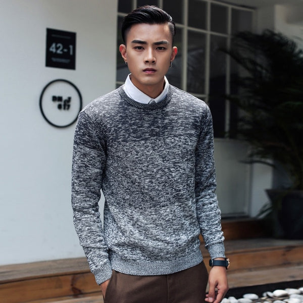autumn new fashion o-neck men sweater full sleeve knitted clothing