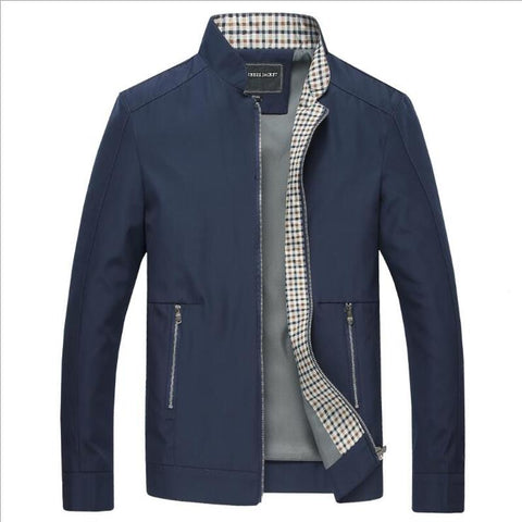 Mens New Spring Autumn Men's Jackets Casual Coats Solid Color Mens Brand Clothing Stand Collar Male Bomber Jackets Large Size6XL