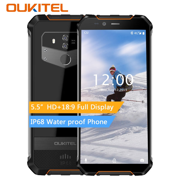 Oukitel Wp1 Ip68 Waterproof 4gb 64gb 5000mah Mtk6763 Octa Core 5.5" Hd+ 18:9 Display Wireless Charging Tri-proof Smartphone