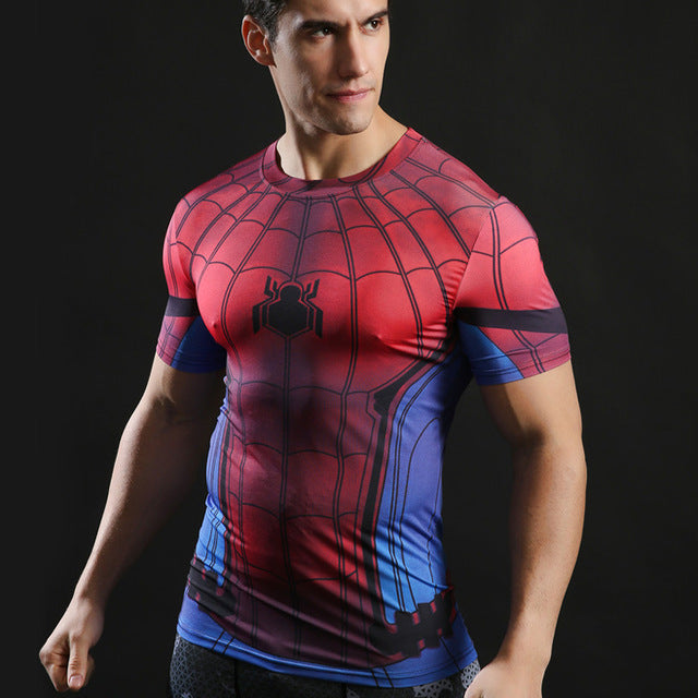 Superman Printed Tshirts Men Compression Top Fitness T-shirts 2017 Novelty Slim Summer Tight Tee Superhero ZOOTOP BEAR