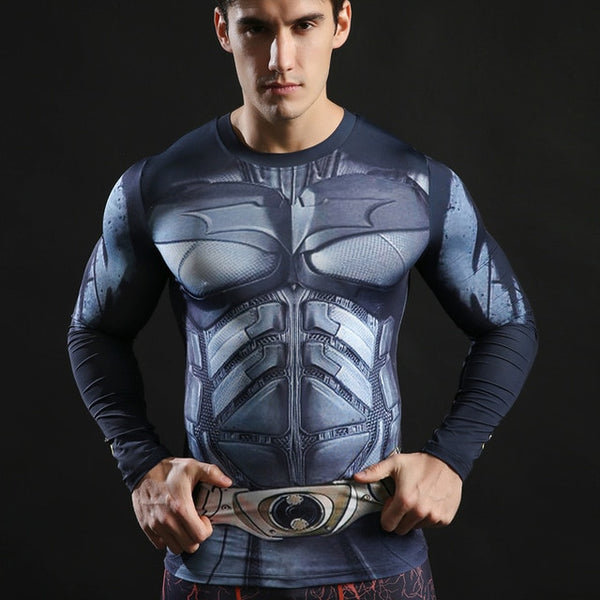 Superman Printed Tshirts Men Compression Top Fitness T-shirts 2017 Novelty Slim Summer Tight Tee Superhero ZOOTOP BEAR