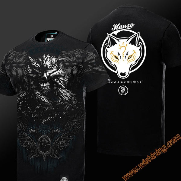 Quality 3D OW Reaper T-shirts Hanzo Oni Genji DVA Tshirt Winston Roadhog Junkrat Black T shirt Mens Boys 3XL 4XL Genji Hero Tee