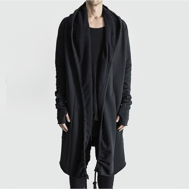 HZIJUE Brand Kanye West Mantle Streetwear Hoodie Long Male Black mens Hooded Cloak Hip Hop Longline Sweatshirt Sudadera Hombre