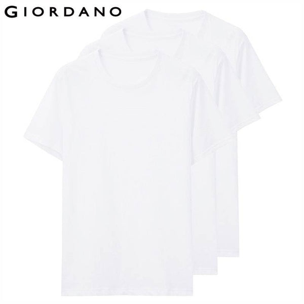 Giordano Men T Shirt Men Short Sleeves 3-pack Tshirt Men Solid Cotton Mens Tee Summer T Shirt Men Clothing Sous Vetement Homme