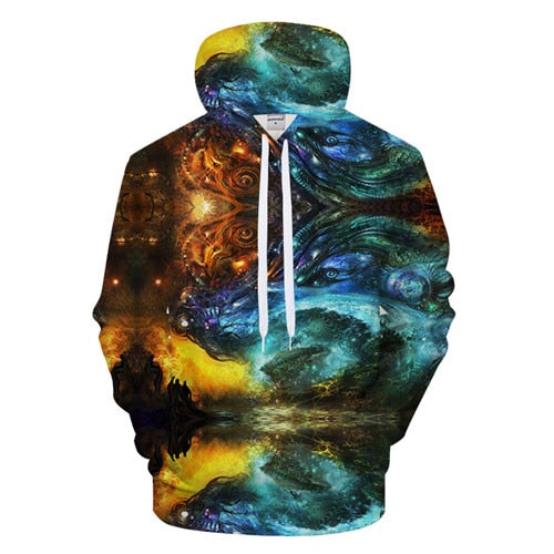 Ying and Yang Wolf Hoodies Streetwear Sweatshirt Casual Hoody Men 3D Pullover Harajuku Tracksuit Male HipHop DropShip ZOOTOPBEAR