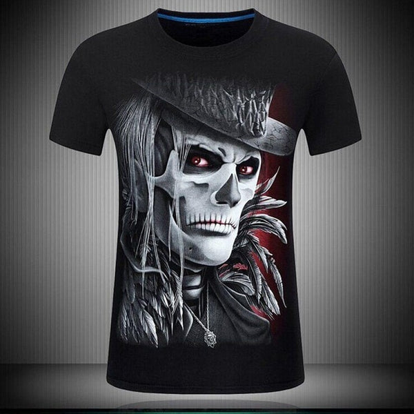 Men T Shirts Fashion Design Short Sleeve Casual Tops Skull/Rock/Metal/Death/Steam Punk/Reaper/Dragon 3D Printed T-Shirt Cool Tee