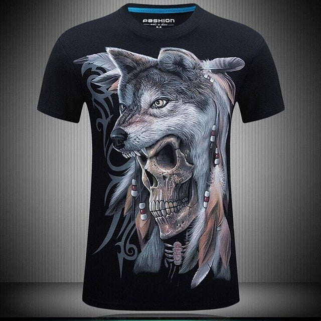 Men T Shirts Fashion Design Short Sleeve Casual Tops Skull/Rock/Metal/Death/Steam Punk/Reaper/Dragon 3D Printed T-Shirt Cool Tee
