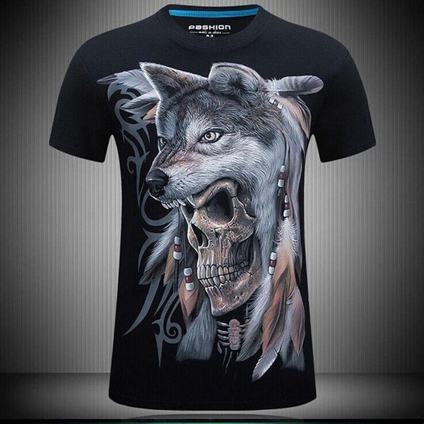 Men T Shirts Fashion Design Short Sleeve Casual Tops Skull/Rock/Metal/Death/Steam Punk/Reaper/Dragon 3D Printed T-Shirt Cool Tee
