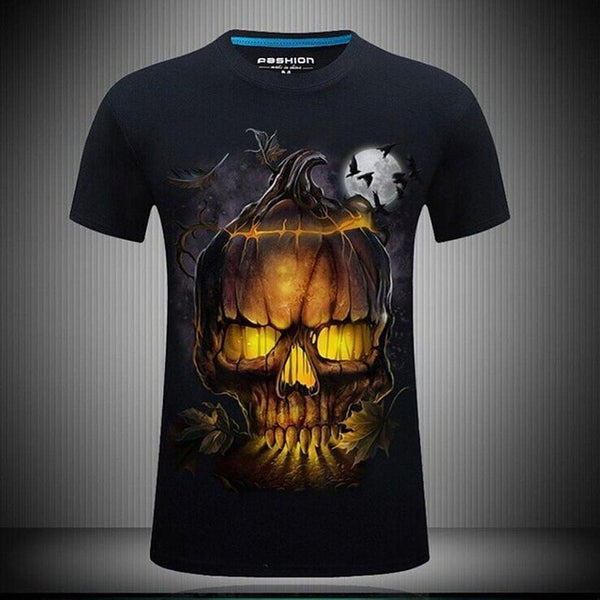 Men T Shirts Fashion Design Short Sleeve Casual Tops Skull/Rock/Metal/Death/Steam Punk/Reaper/Dragon 3D Printed T-Shirt Cool Tee