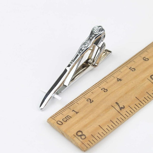 Men's Neck Tie Pin Clips Clasp Silver Chrome Stainless Steel Jewelry Fork Spoon Groom Usher Men's Clothing Accessories