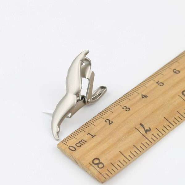 Men's Neck Tie Pin Clips Clasp Silver Chrome Stainless Steel Jewelry Fork Spoon Groom Usher Men's Clothing Accessories