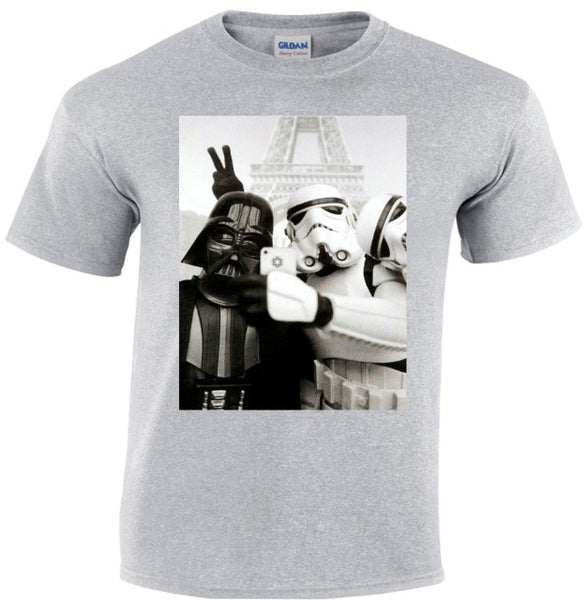 Darth Vader Star Wars Jedi Selfie Stormtrooper Funny Men T shirt Birthday Gift Free shipping  Harajuku Tops Fashion Classic