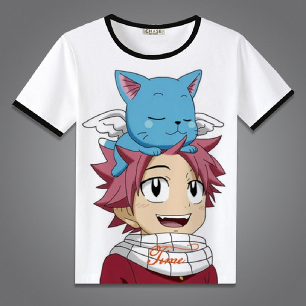 High-Q Unisex Anime Fairy Tail  Natsu Dragneel Lucy Heartfilia Erza Scarlet Cotton Casual Short Sleeve T-Shirt Tee T Shirt Top