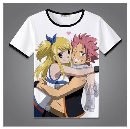High-Q Unisex Anime Fairy Tail  Natsu Dragneel Lucy Heartfilia Erza Scarlet Cotton Casual Short Sleeve T-Shirt Tee T Shirt Top