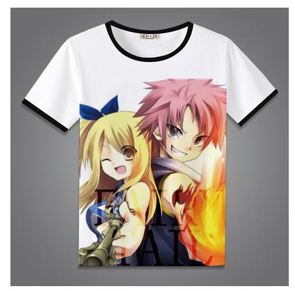 High-Q Unisex Anime Fairy Tail  Natsu Dragneel Lucy Heartfilia Erza Scarlet Cotton Casual Short Sleeve T-Shirt Tee T Shirt Top