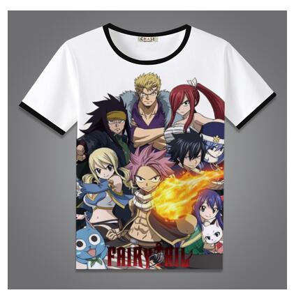High-Q Unisex Anime Fairy Tail  Natsu Dragneel Lucy Heartfilia Erza Scarlet Cotton Casual Short Sleeve T-Shirt Tee T Shirt Top