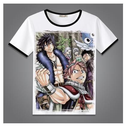 High-Q Unisex Anime Fairy Tail  Natsu Dragneel Lucy Heartfilia Erza Scarlet Cotton Casual Short Sleeve T-Shirt Tee T Shirt Top
